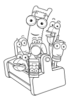 A coloring page of handy manny
